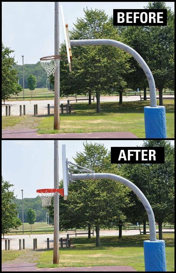 Jaypro Hoop Rejuvenator, Direct Mount Kit w/ FAN BOARD & Breakaway Goal 1 Jaypro Hoop Rejuvenator, Direct Mount Kit w/ FAN BOARD & Breakaway Goal