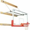 Bison Wall Mounted Basketball Hoop w/ Glass Backboard, 6'-8' EXTENSION
