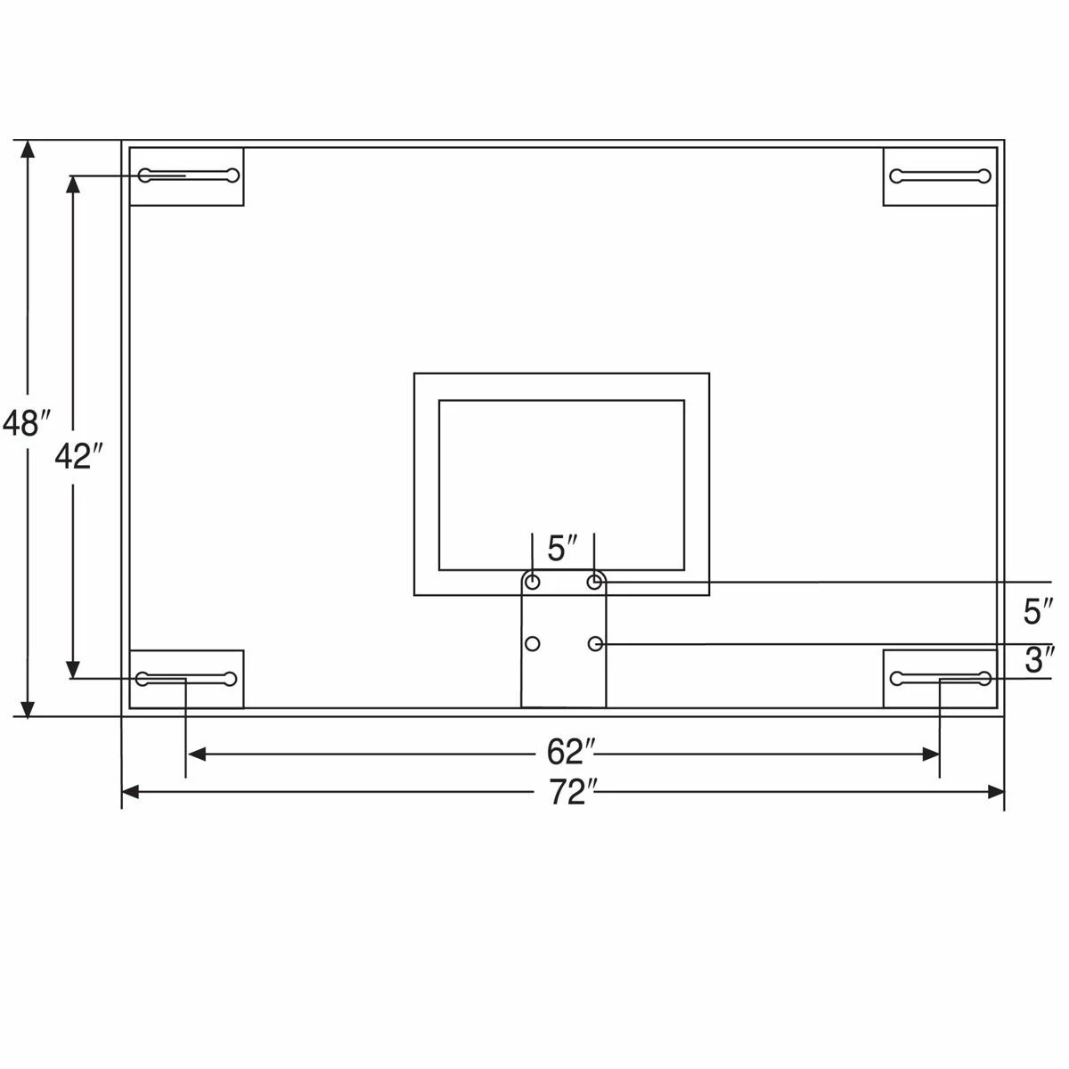 Bison 48" Tall Glass Basketball Backboard, BA48 3 Bison 48" Tall Glass Basketball Backboard, BA48 - Image 3