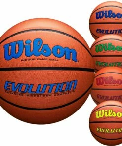 Wilson Intermediate 28.5 Evolution Basketball, Navy, Royal, Green, Scarlet Green