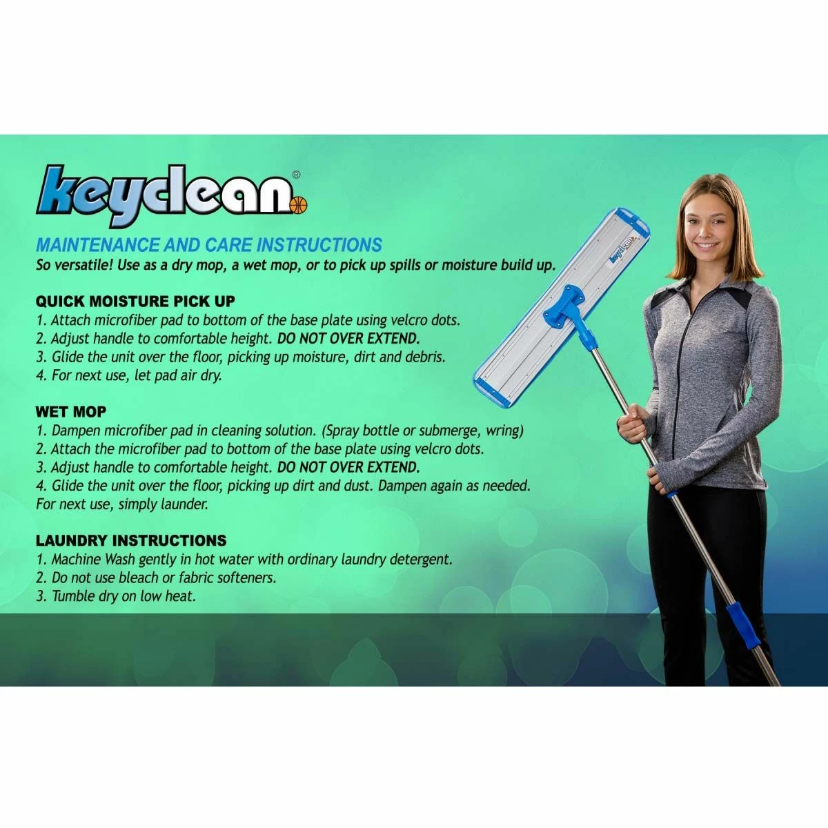 Court Clean 24" Key Clean Basketball Court Floor Cleaner, TKH110 5 Court Clean 24" Key Clean Basketball Court Floor Cleaner, TKH110 - Image 5