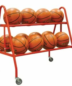 Jaypro 12 Ball Heavy Duty Basketball Ball Cart, BBC-12 Red