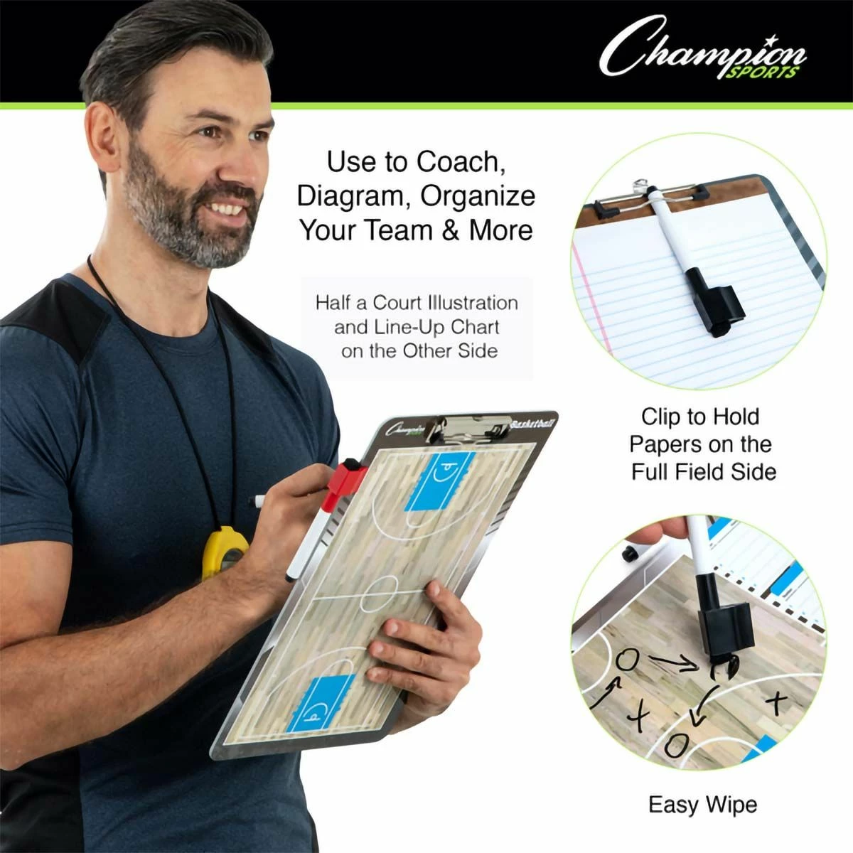 Champion Basketball Dry-Erase Coaching Board, BKBOARD 2 Champion Basketball Dry-Erase Coaching Board, BKBOARD - Image 2