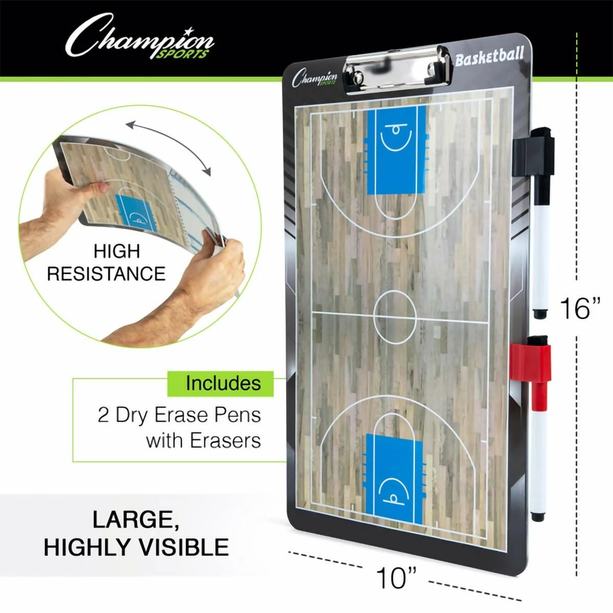Champion Basketball Dry-Erase Coaching Board, BKBOARD 3 Champion Basketball Dry-Erase Coaching Board, BKBOARD - Image 3